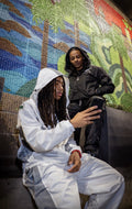 White Windbreaker Set