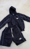 Black And White Windbreaker Short Set
